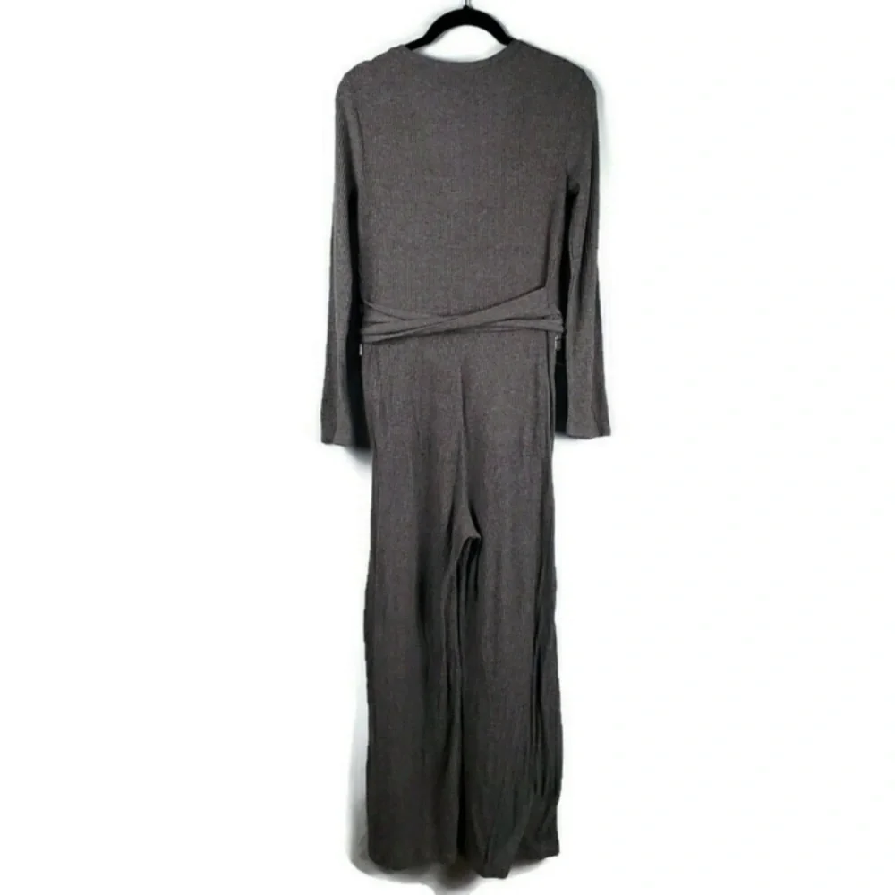 NWT Urban Outfitters UO Ribbed Wide Leg Jumpsuit in Gray - Picture 8 of 13